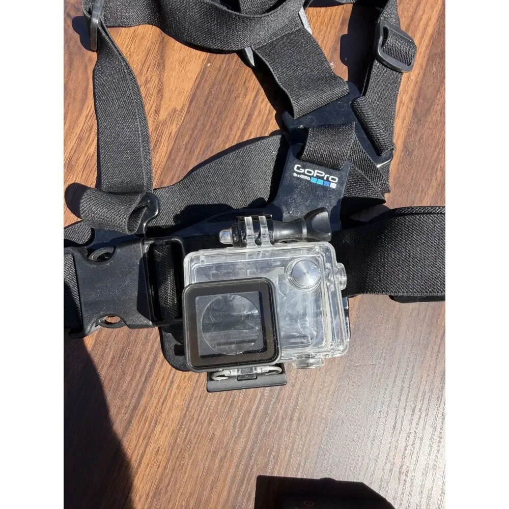 GoPro Hero3+ With battery, case, chest mount. NO CHARGER.  FULLY FUNCTIONAL.